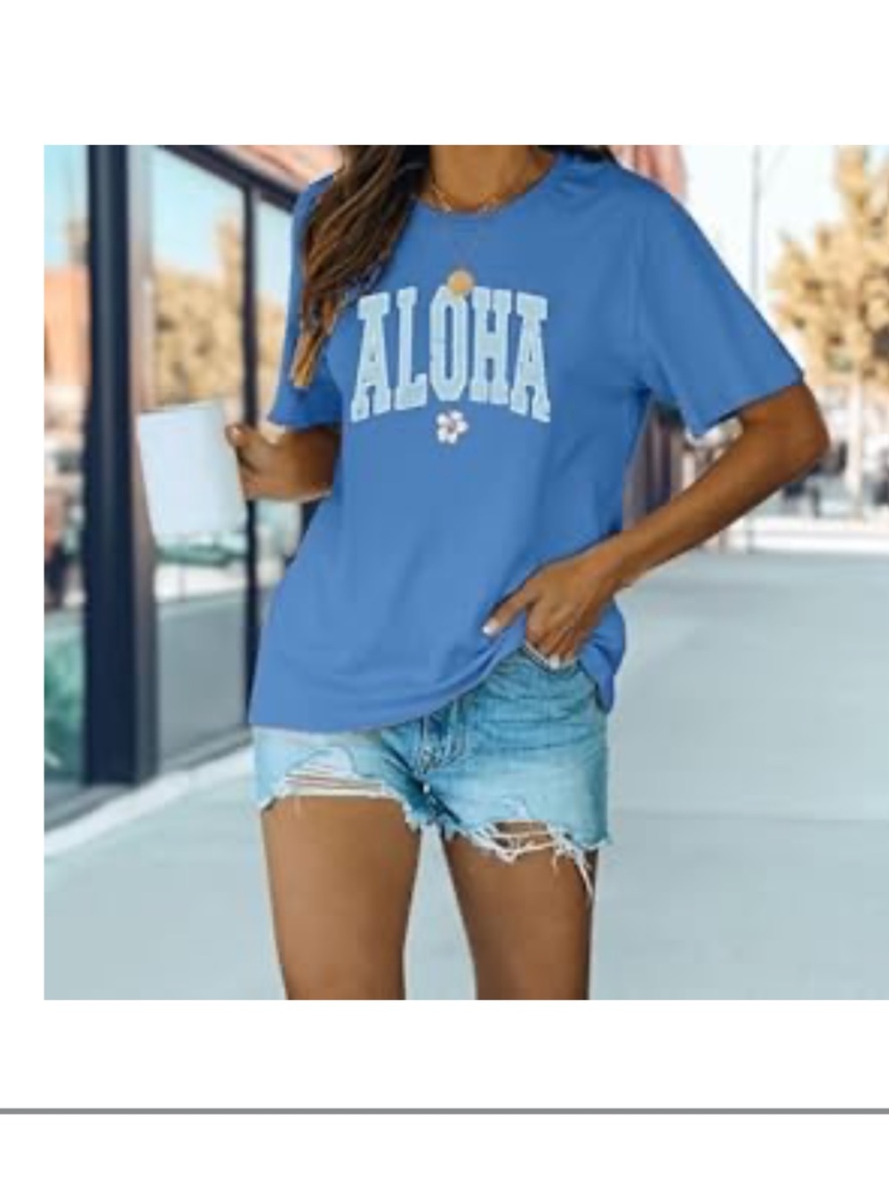 Aloha Graphic Short Sleeve Tee - Blue
